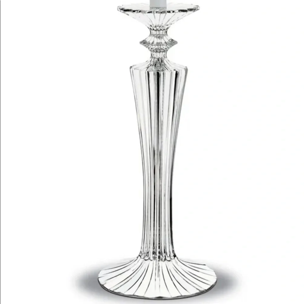 AUTHENTIC BACCARAT MILLE NUITS BOUGEOIR CRYSTAL CANDLESTICK SET OF TWO 2 - Picture 1 of 16